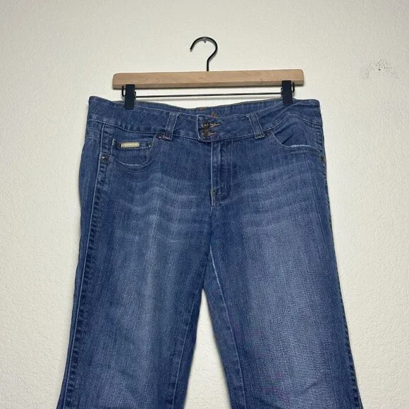 Y2K Southpole Flared Womens 13 Jeans Denim Bootcut Fit Light Blue Wash Western - Picture 15 of 16